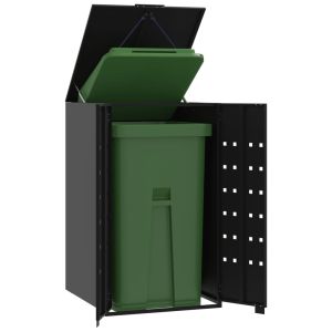 Abrigo para caixote do lixo 69x79x117 cm aço preto pt1600