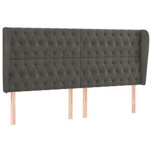 vidaXL cabecero con orejas de terciopelo gris oscuro 203x23x118/128 cm