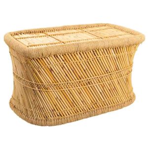 Mesa lateral de bambu marrom 79x48x45