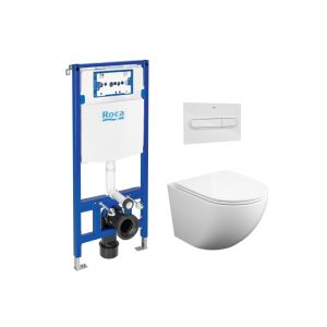 Pack roca duplo pl1 branco + sanita round smart 52 tornado