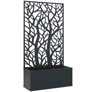 Floreira com treliça 61x23x113 cm metal Outsunny