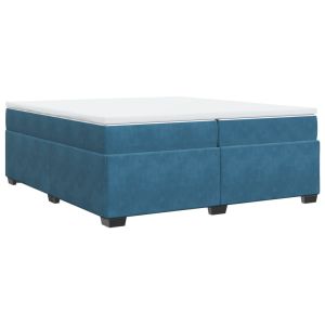 vidaXL cama box spring con colchón terciopelo azul oscuro 200x200 cm