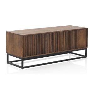 Móvel para tv com 3 portas laminadas em madeira maciça de mang, 115x40x45cm