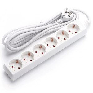Aigostar regleta 6 enchufes com cabo de 1,5m, cor branco