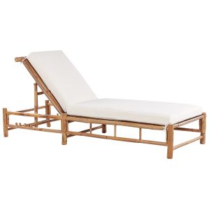 Espreguiçadeira com almofada ligure bambu castanho