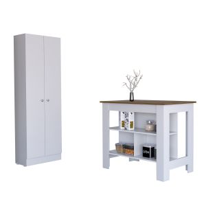 Conjunto cozinha, ilha de cozinha + armário de cozinha multifunções