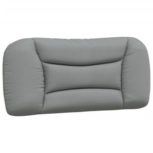 vidaXL cabecero de cama acolchado tela gris claro 90 cm