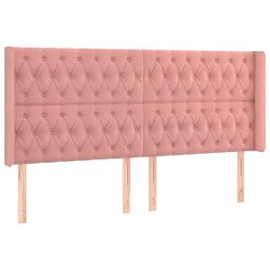 vidaXL cabecero con orejas de terciopelo rosa 183x16x118/128 cm