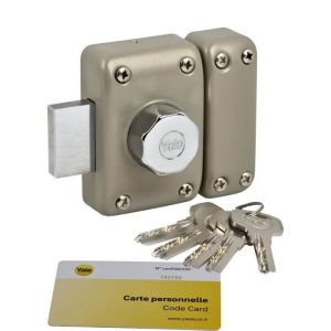 Fechadura yale yv26bt-40 - 6 pinos - 23mm - 5 chaves reversíveis - bege