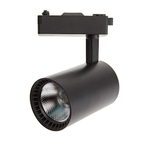 Spotlight carril preto 30w, branco frio 6000k, 2200 lm, 220v monofásico