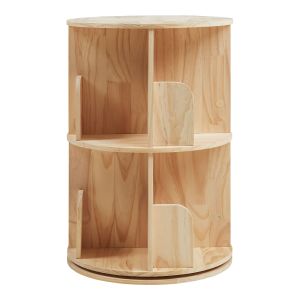 Estante giratória chasek 2 níveis pino 65x44 cm natural [en.casa]