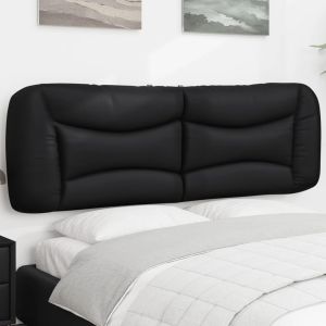 Almofadão de cabeceira 160 cm couro artificial preto ptob9300