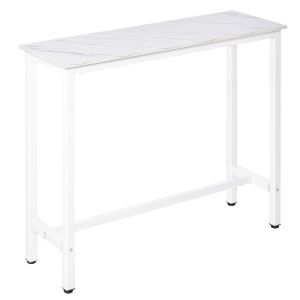 Mesa de bar 120x40x100cm color blanco Homcom, casa - mesas
