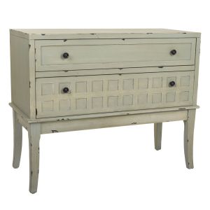 Cômoda hall de madeira verde 88x38x72