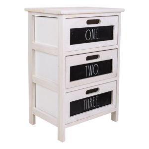 Cômoda de madeira branca 40x29x58