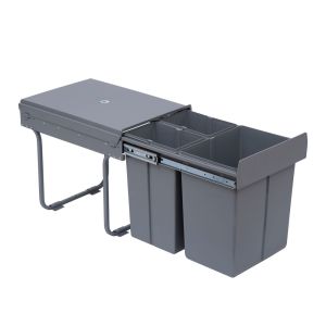 Caixa de reciclagem para lixo abs, plástico pp, metal color gris