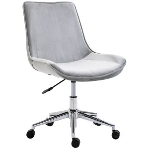 Cadeira de escritório espuma, metal, pu, poliéster cinzento 52.5x60x91 cm