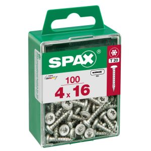 Caixa 100 unidades. Parafuso de madeira spax cab. Redondo wirox 4.0x16mm sp