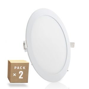 Pacote de 2 painéis LED 20w 2000lm 2700ºk circular 40.000h