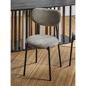 Cadeira maui, tecido atoalhado macio na cor taupe, 45x45x85 cm