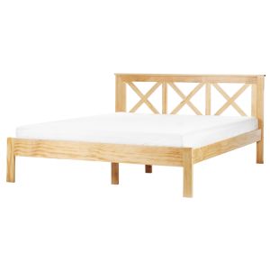 Cama madeira de pinho tannay 160 x 200 cm castanho claro