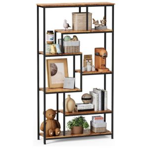 Estante vertical - 7 níveis - metal preto - 98x30x180 cm