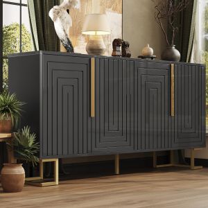 Aparador com 2 portas preto 75x152x40cm