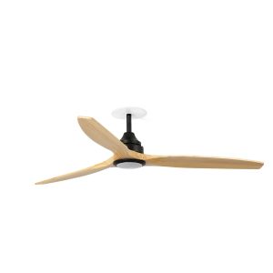Ventoinha de teto embutida preta em aço ø1520 mm LED tuya comando remoto