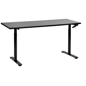 Secretária de pé ajustável manualmente destinas 160 cm 72 cm preto