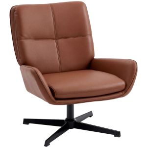 Poltrona giratória 70x80x82 cm pu color marrón Homcom, casa - poltronas
