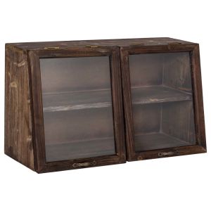 Vitrine em madeira com 2 portas de vidro e 1 prateleira 60x25x35h cm