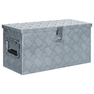 vidaXL caja de aluminio 61,5x26,5x30 cm plateada