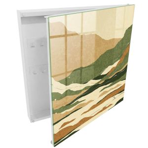 Caixa de chaves de parede decorativa 30x30x5, abertura à direita branca