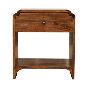 Artisan furniture mesa newton, 1 gaveta e prateleira, castanho