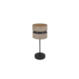 Candeeiro de mesa colet 1xe14 preto/cinzento madeira 43x18x18 cm
