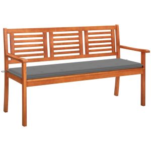 Banco de jardim 3 lugares c/ almofadão 150 cm eucalipto maciço pbk963517