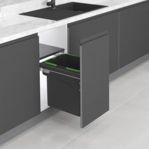 Emuca balde do lixo de reciclagem para montagem lateral em móvel de