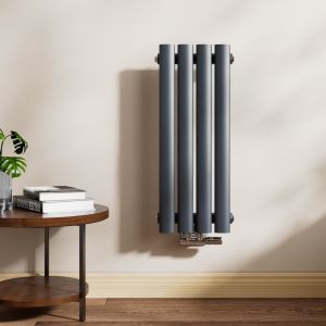 Emke radiador tubo redondo horizontal antracite 60x24 cm, monocamada