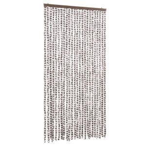 Cortina anti-insetos 100x230cm chenille cinza-acastanh./branco