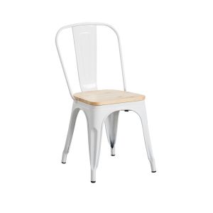 Cadeira industrial forte com assento de madeira 45x50x84,5cm Thinia Home