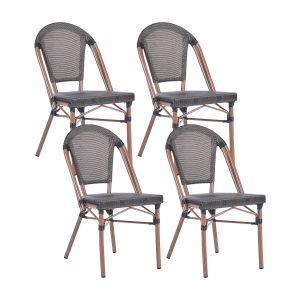Conjunto de 4 cadeiras de jardim rifreddo rattan sintético cinzento