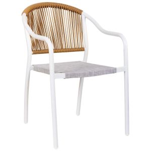 Silla de ratan sintético blanco57x63x80