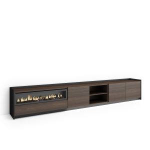 Móvel de tv, 310x37x50cm, lareira eléctrica, LED rf4906