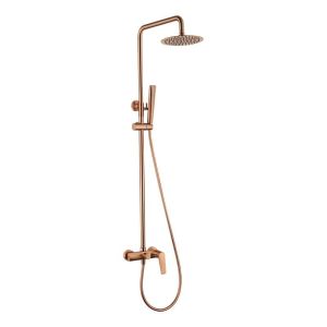 Conjunto chuveiro monocomando delos ouro rosa escovado-imex
