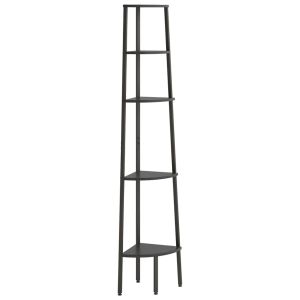 vidaXL estantería de esquina de 5 niveles negra 45,5x31,5x180 cm
