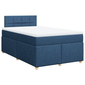 vidaXL cama box spring con colchón tela azul 120x190 cm