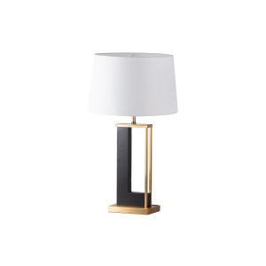Alexandra candeeiro mesa mdf/tela/metal preto/branco/dourado 40x40x70 cm