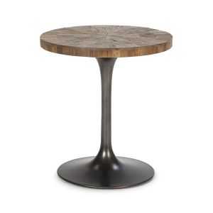 Mesa lateral 55x55x60 em madeira natural, metal preto