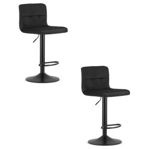 Valora banquetas haxu veludo preto base preta giratórias x2
