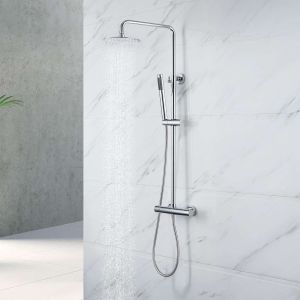 Conjunto duche termostático sky bath cromado inox s304 série supreme